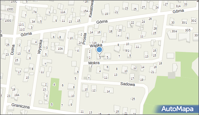 Grabówka, Mokra, 3, mapa Grabówka