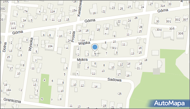 Grabówka, Mokra, 5, mapa Grabówka