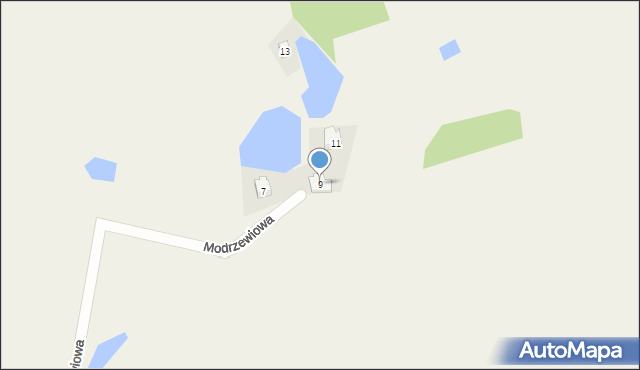 Grabowo Kościerskie, Modrzewiowa, 9, mapa Grabowo Kościerskie