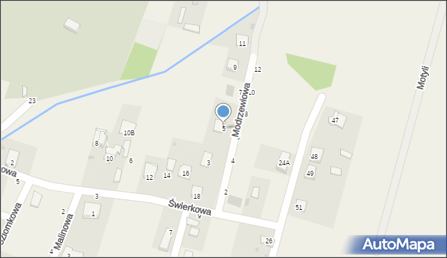 Granice, Modrzewiowa, 5, mapa Granice