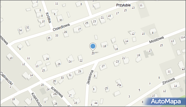 Grębocin, Mostowa, 20, mapa Grębocin