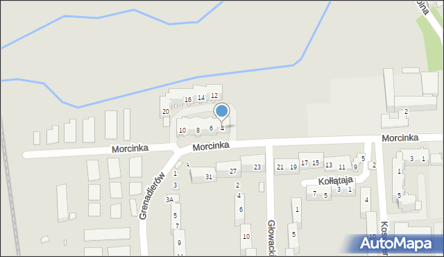 Grodków, Morcinka Gustawa, 4, mapa Grodków