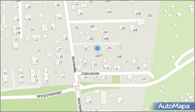 Grodzisk Mazowiecki, Montwiłła J., 16a, mapa Grodzisk Mazowiecki