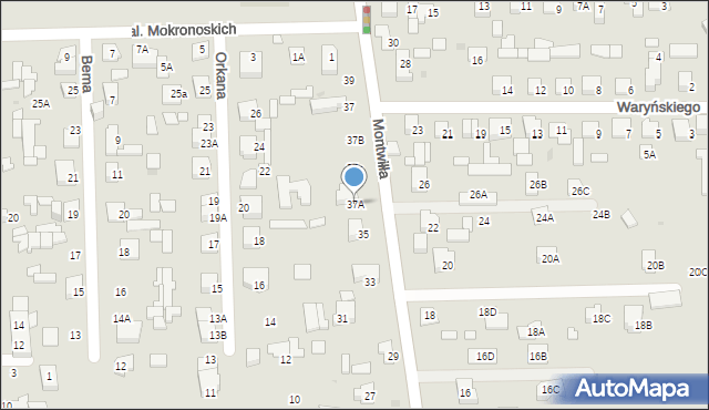 Grodzisk Mazowiecki, Montwiłła J., 37A, mapa Grodzisk Mazowiecki