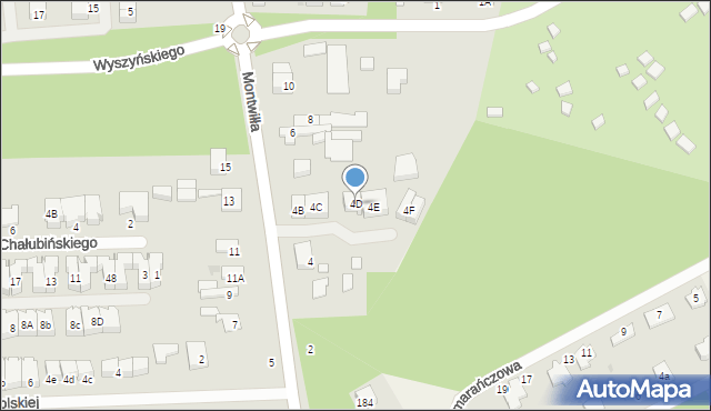 Grodzisk Mazowiecki, Montwiłła J., 4D, mapa Grodzisk Mazowiecki