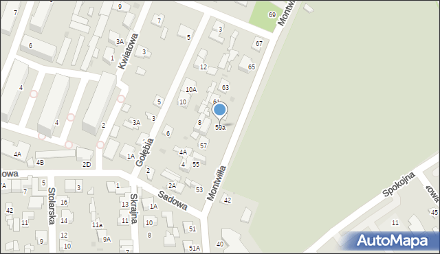 Grodzisk Mazowiecki, Montwiłła J., 59a, mapa Grodzisk Mazowiecki