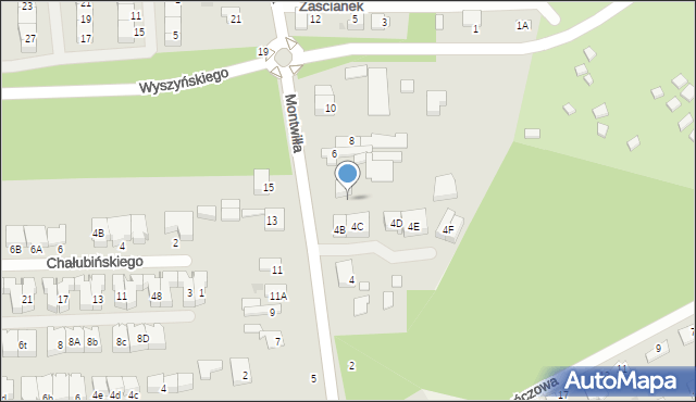 Grodzisk Mazowiecki, Montwiłła J., 6a, mapa Grodzisk Mazowiecki