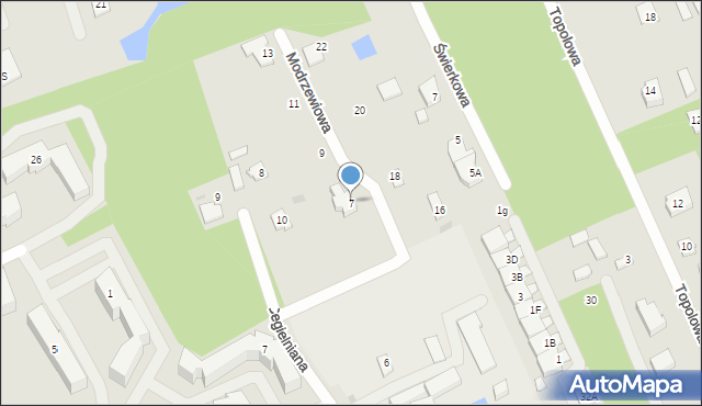 Grodzisk Mazowiecki, Modrzewiowa, 7, mapa Grodzisk Mazowiecki