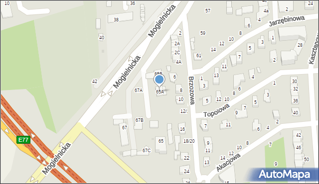 Grójec, Mogielnicka, 65A, mapa Grójec