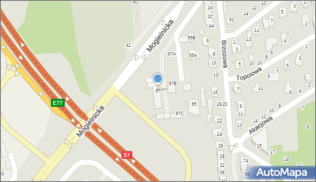 Grójec, Mogielnicka, 67, mapa Grójec