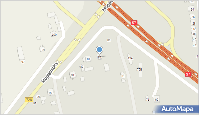Grójec, Mogielnicka, 85, mapa Grójec