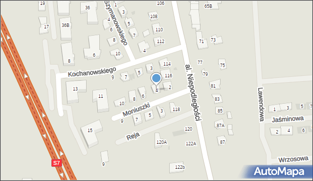 Grójec, Moniuszki Stanisława, 4, mapa Grójec