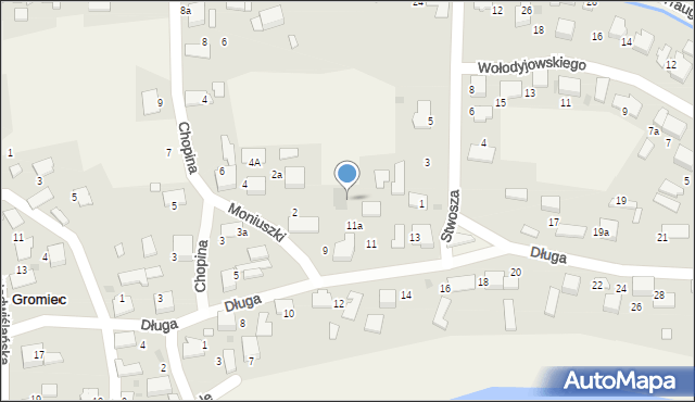 Gromiec, Moniuszki Stanisława, 9a, mapa Gromiec