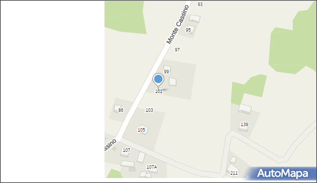 Gromnik, Monte Cassino, 101, mapa Gromnik