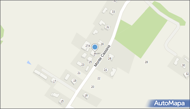 Gromnik, Monte Cassino, 27, mapa Gromnik