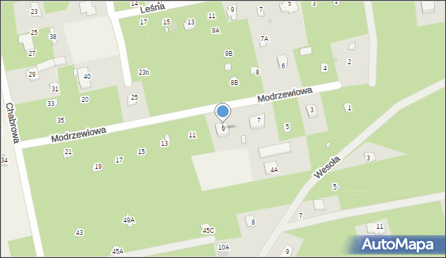 Groszowice, Modrzewiowa, 9, mapa Groszowice