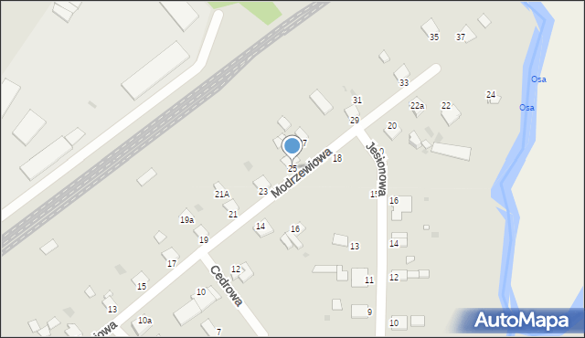 Grudziądz, Modrzewiowa, 25, mapa Grudziądza