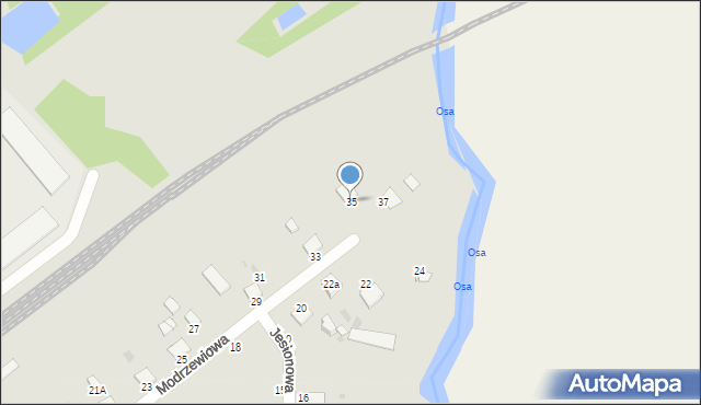 Grudziądz, Modrzewiowa, 35, mapa Grudziądza