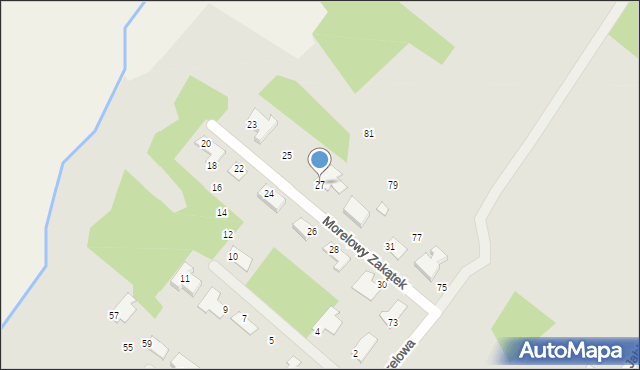 Grudziądz, Morelowy Zakątek, 27, mapa Grudziądza
