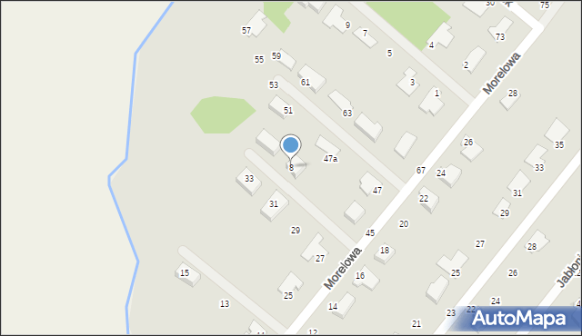 Grudziądz, Morelowy Zakątek, 8, mapa Grudziądza