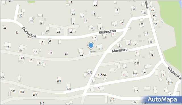 Grybów, Moniuszki Stanisława, 10, mapa Grybów