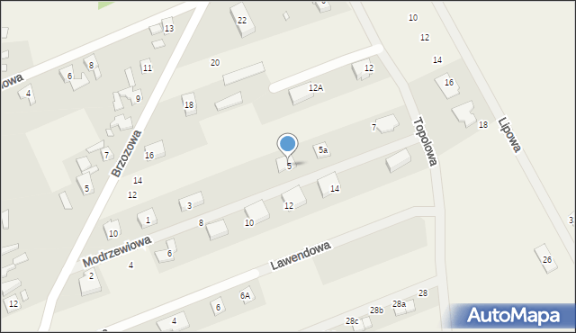Grzędzice, Modrzewiowa, 5, mapa Grzędzice