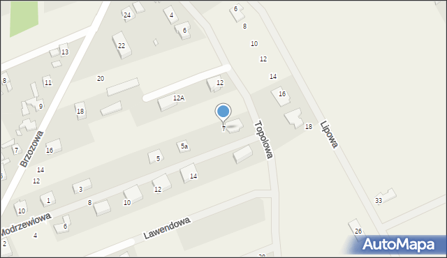 Grzędzice, Modrzewiowa, 7, mapa Grzędzice