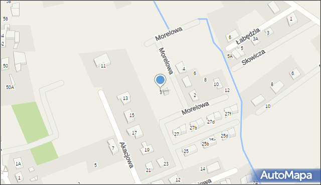 Grzędzice, Morelowa, 3, mapa Grzędzice