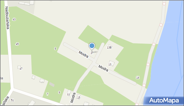 Gulczewo, Modra, 17, mapa Gulczewo