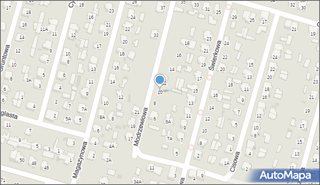 Hajnówka, Modrzewiowa, 10, mapa Hajnówka