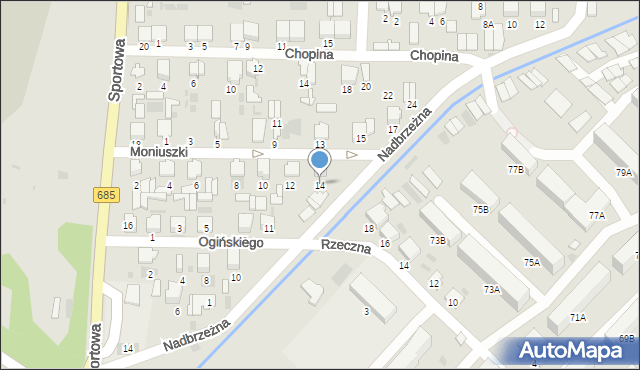 Hajnówka, Moniuszki Stanisława, 14, mapa Hajnówka