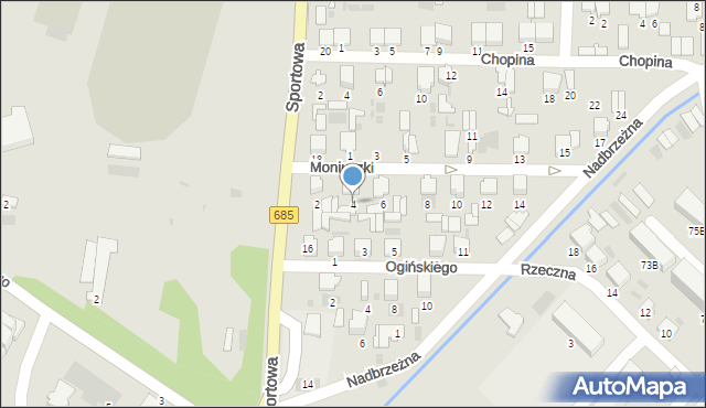 Hajnówka, Moniuszki Stanisława, 4, mapa Hajnówka