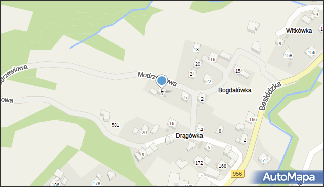 Harbutowice, Modrzewiowa, 7, mapa Harbutowice