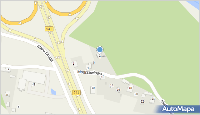 Harbutowice, Modrzewiowa, 7, mapa Harbutowice