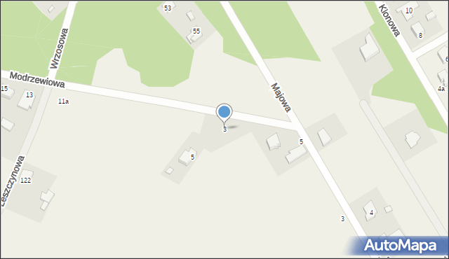 Hipolitów, Modrzewiowa, 3, mapa Hipolitów