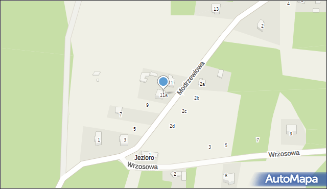 Hucisko, Modrzewiowa, 11a, mapa Hucisko