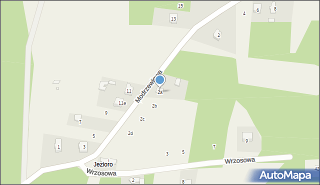 Hucisko, Modrzewiowa, 2a, mapa Hucisko