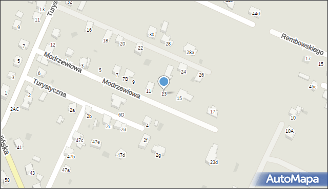 Imielin, Modrzewiowa, 13, mapa Imielin