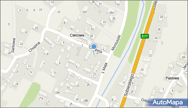 Jabłonka, Moniuszki Stanisława, 1, mapa Jabłonka