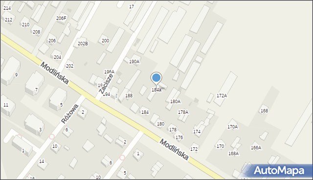 Jabłonna, Modlińska, 184a, mapa Jabłonna