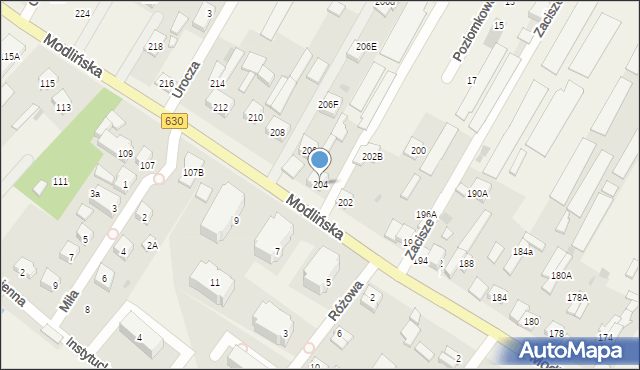 Jabłonna, Modlińska, 204, mapa Jabłonna