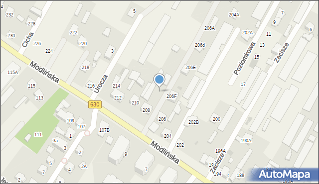 Jabłonna, Modlińska, 208B, mapa Jabłonna