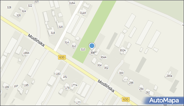 Jabłonna, Modlińska, 308, mapa Jabłonna