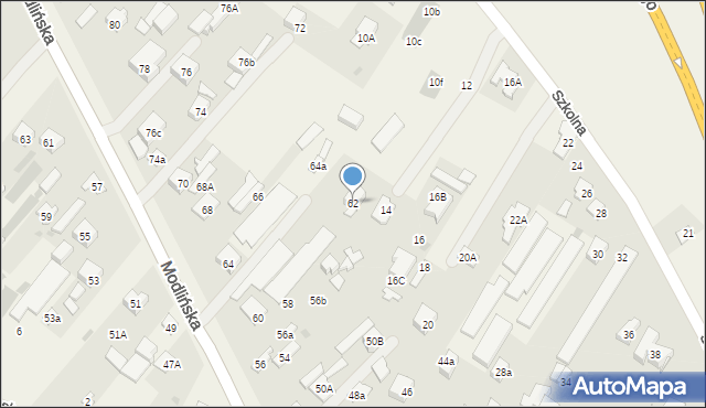 Jabłonna, Modlińska, 62, mapa Jabłonna