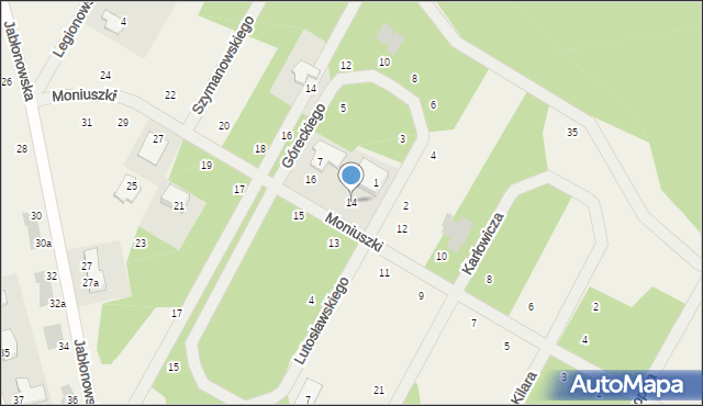 Jabłonna, Moniuszki Stanisława, 14, mapa Jabłonna
