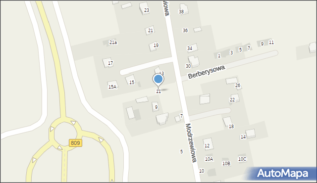 Jakubowice Konińskie, Modrzewiowa, 11, mapa Jakubowice Konińskie