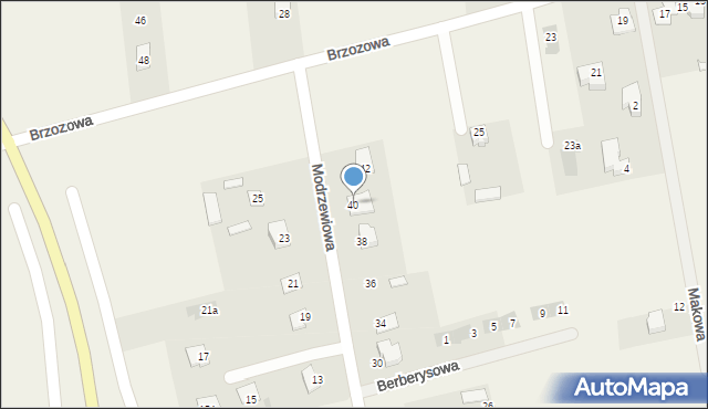 Jakubowice Konińskie, Modrzewiowa, 40, mapa Jakubowice Konińskie