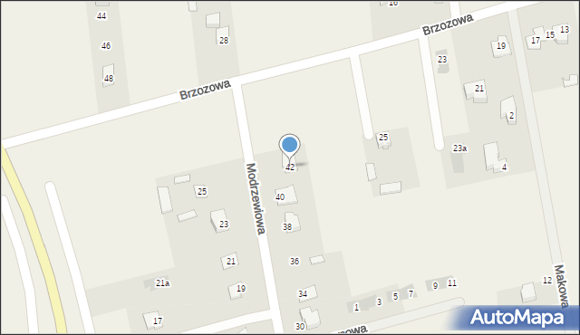 Jakubowice Konińskie, Modrzewiowa, 42, mapa Jakubowice Konińskie