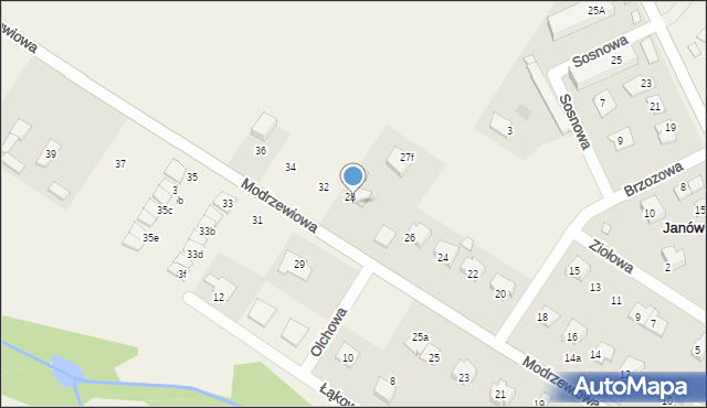 Janówek, Modrzewiowa, 30, mapa Janówek