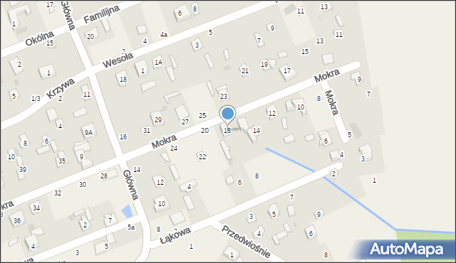 Janówka, Mokra, 18, mapa Janówka